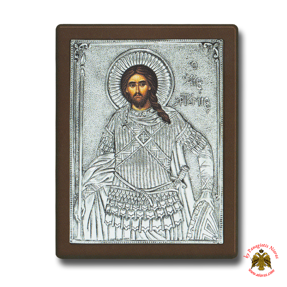 Saint Artemios Silver Holy Icon