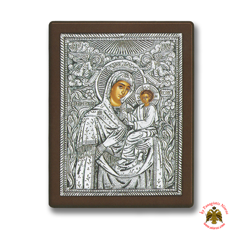 Holy Virgin Mary Theotokos Panagia Gorgoepikoos Silver Holy Icon