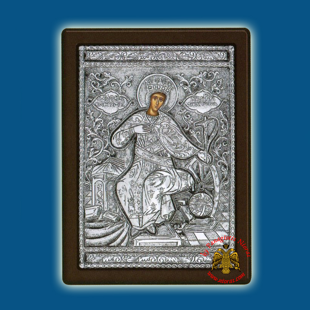Saint Catherine Silver Holy Icon