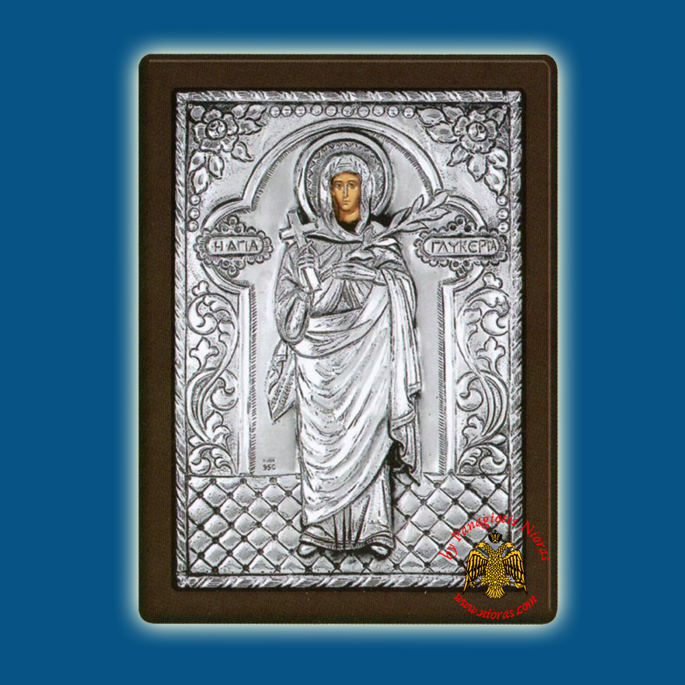 Saint Glykeria Silver Holy Icon