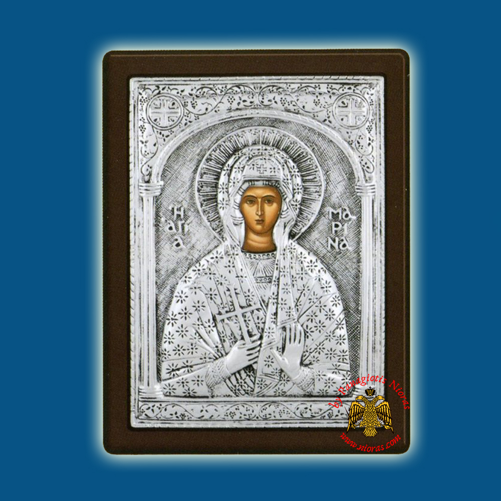 Saint Marina Silver Holy Icon