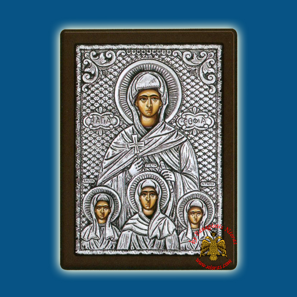 Saint Sophia and her Daughters Silver Holy Icon