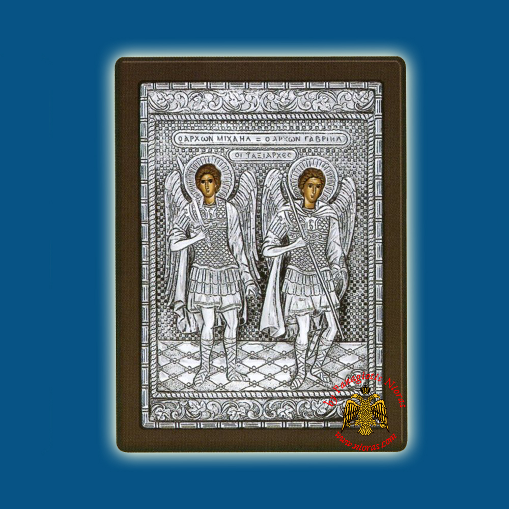 Saints Michael and Gabriel the Holy Archangels Silver Holy Icon