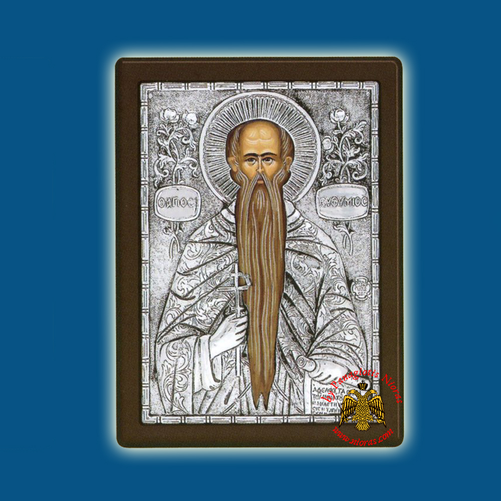 Saint Euthymios the Great Silver Holy Icon