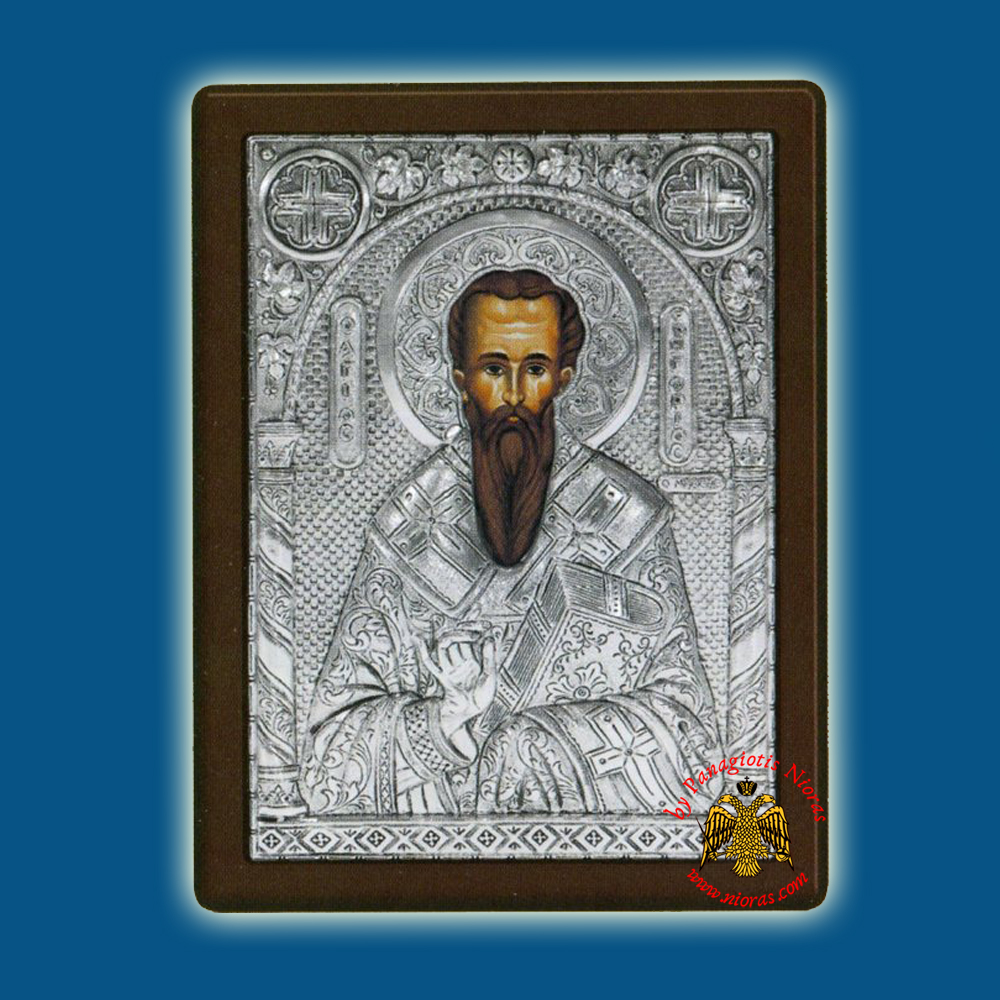 Saint Grigorios Silver Holy Icon