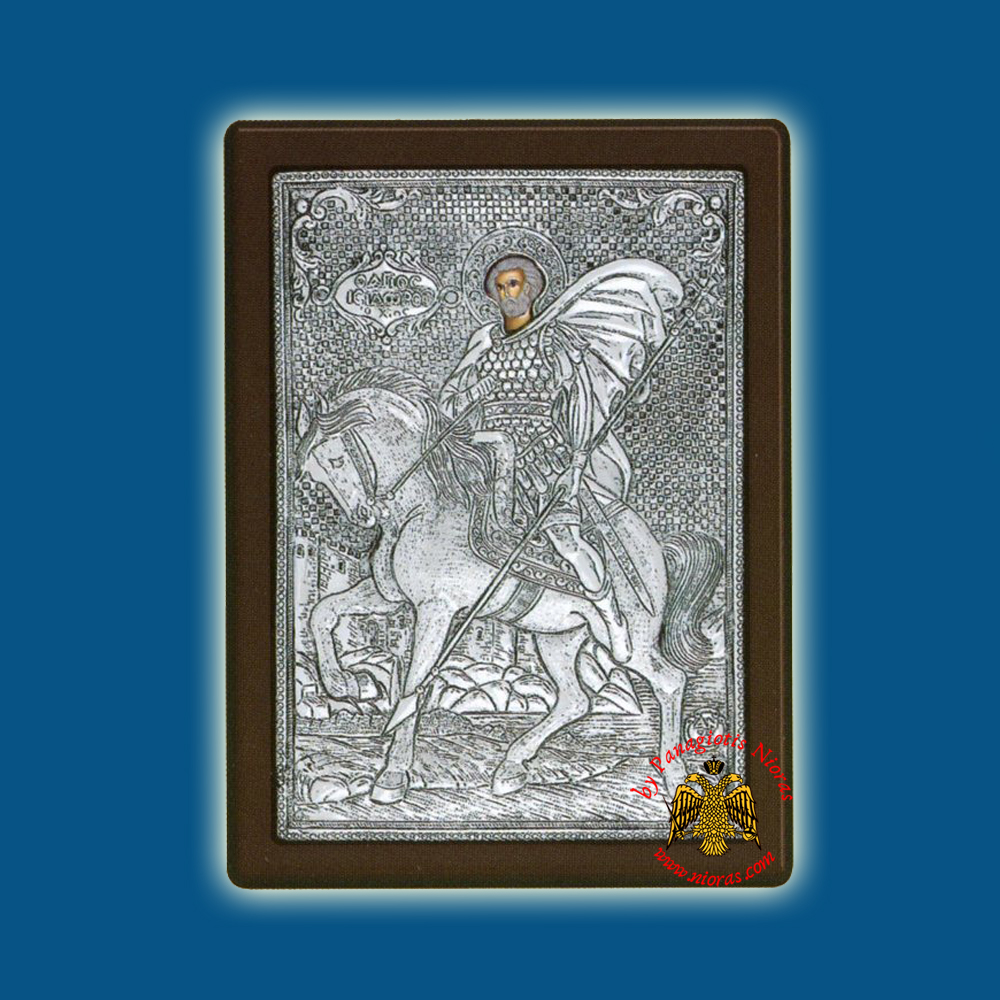 Saint Isidoros of Chios Silver Holy Icon