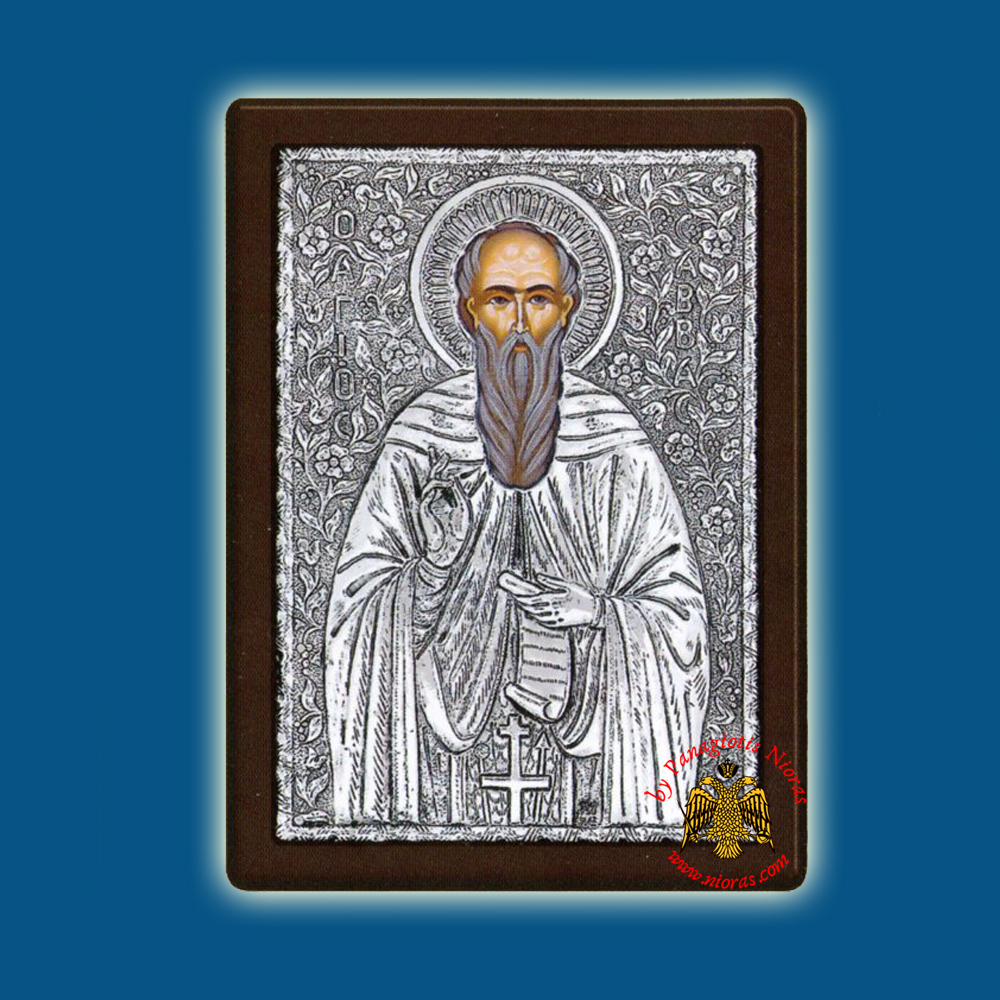 Saint Sabbas Silver Holy Icon