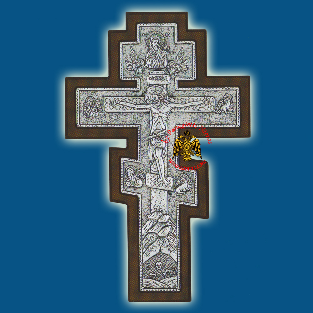 Russian Style Orthodox Cross Silver 925 12x18cm