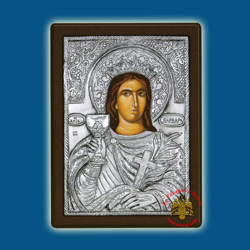 Saint Barbara Silver Holy Icon