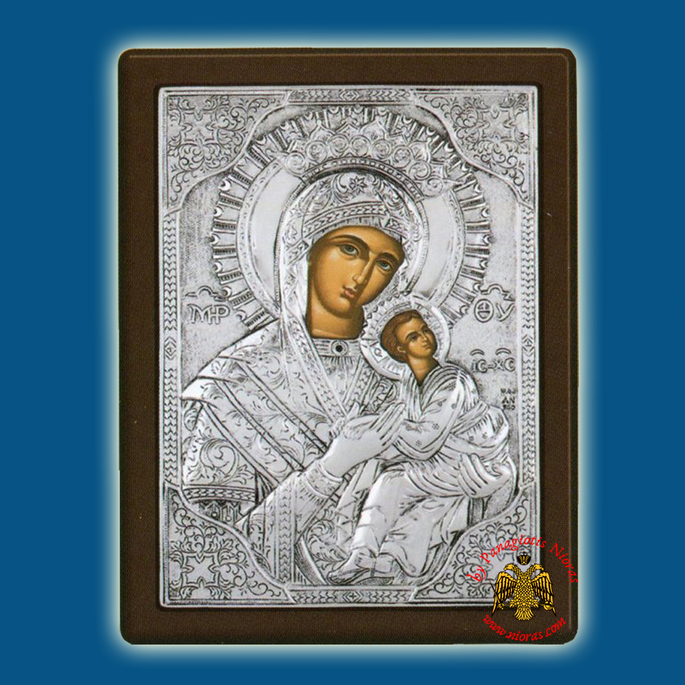 Holy Virgin Mary Theotokos Amolintos Silver Holy Icon