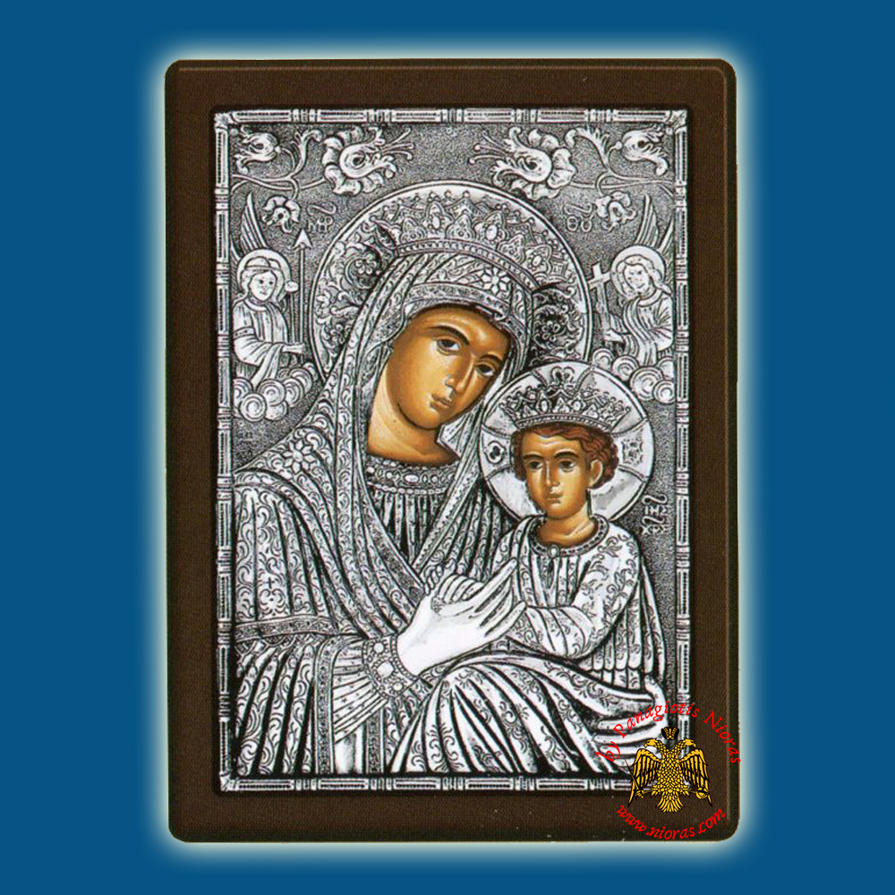 Holy Virgin Mary Theotokos of  Renaissance Silver Holy Icon