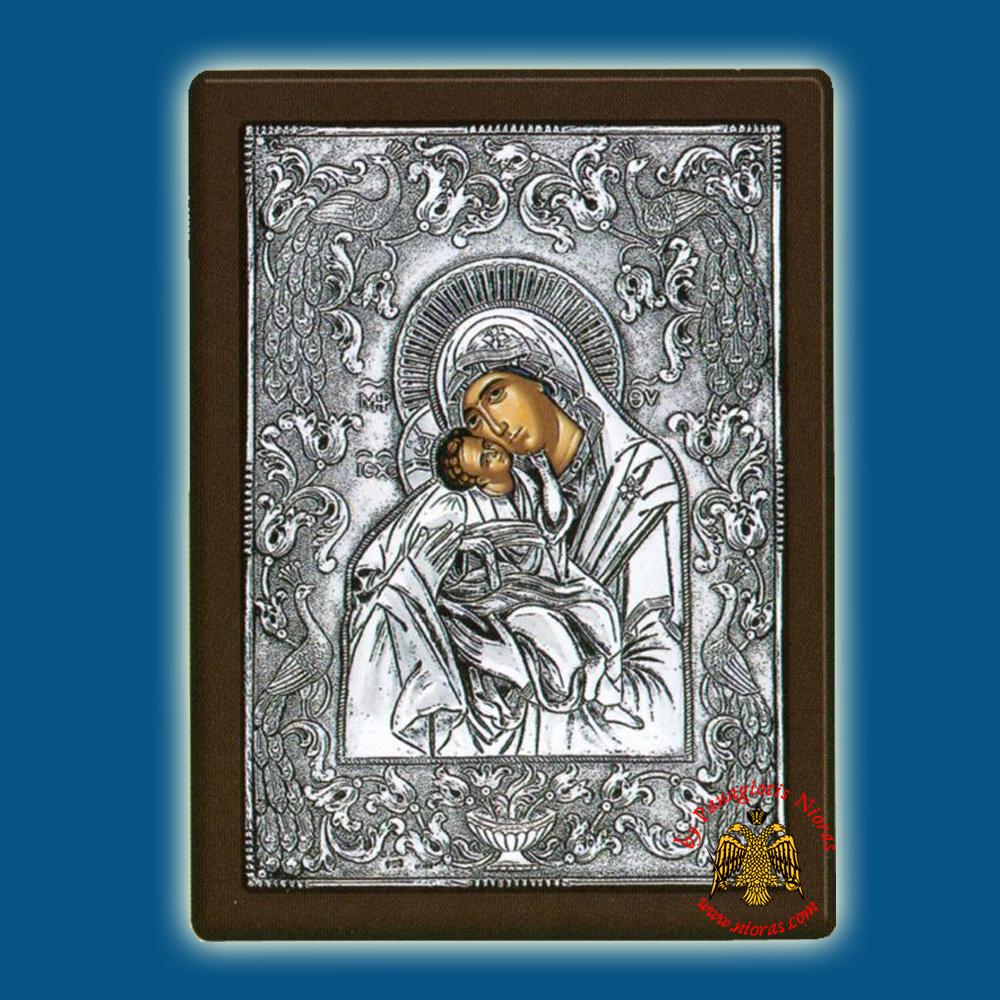 Holy Virgin Mary Theotokos Glykophilousa Dexiokratousa Silver Holy Icon