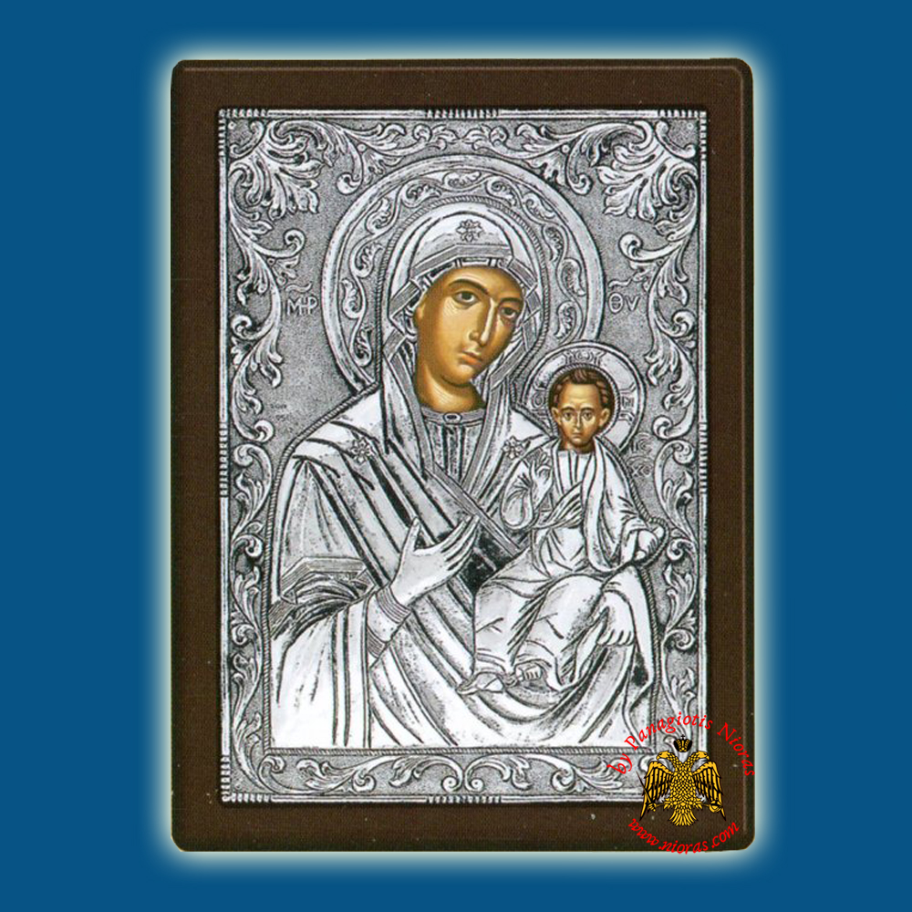 Holy Virgin Mary Theotokos Hodegetria Silver Holy Icon