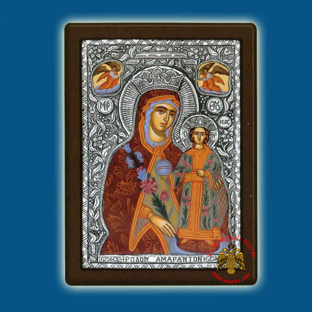 Holy Virgin Mary Theotokos Rodo To Amaranto Hagiography Silver Holy Icon