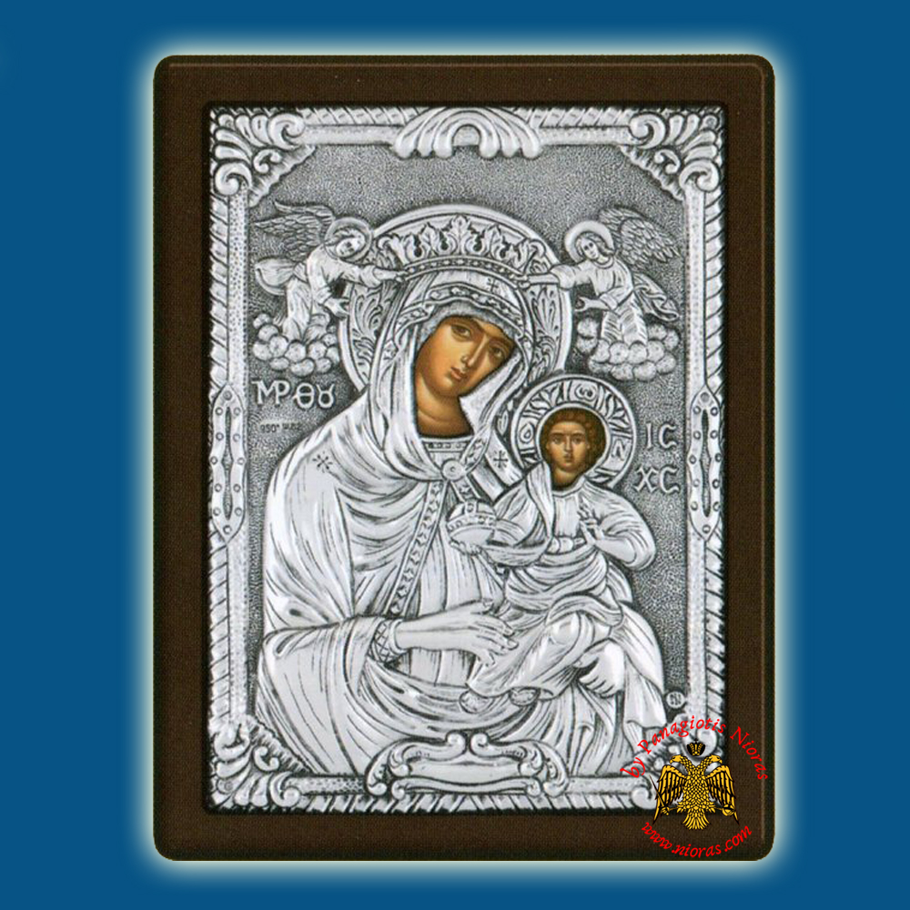 Holy Virgin Mary Theotokos Rodo to Amaranto Silver Holy Icon