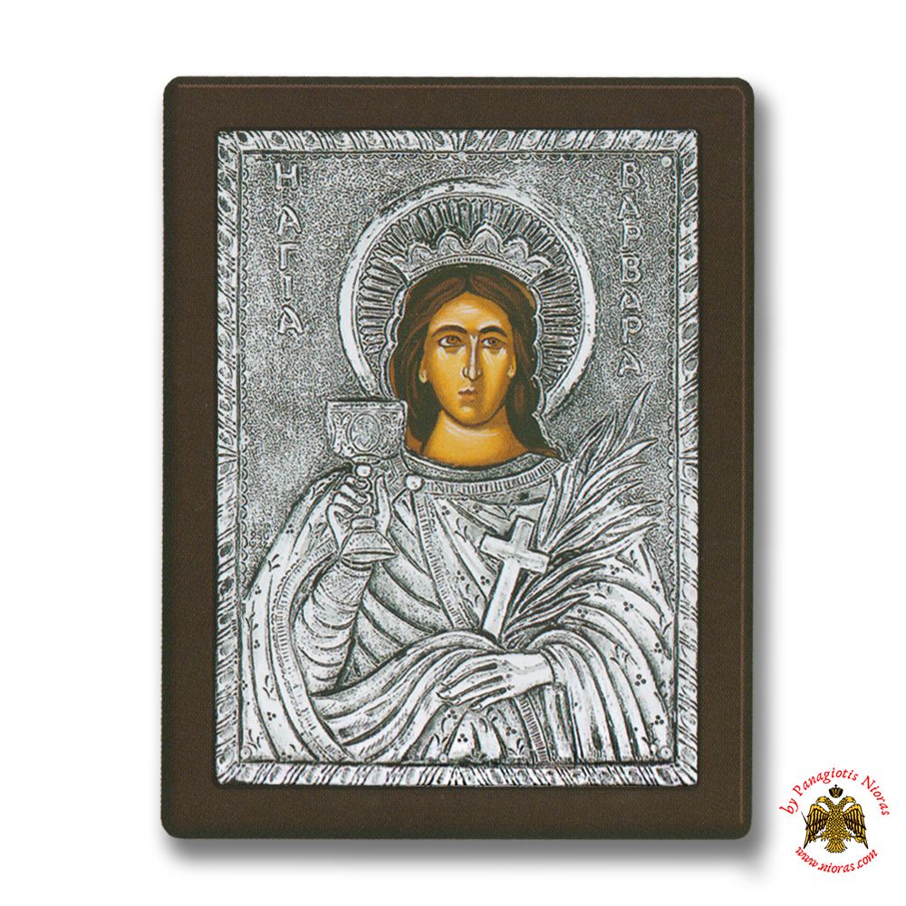 Saint Barbara Silver Holy Icon