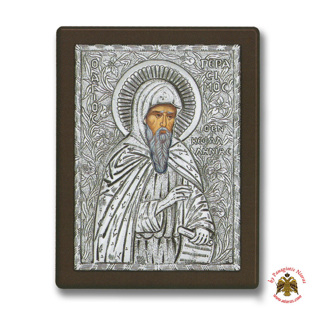 Saint Gerasimos Silver Holy Icon