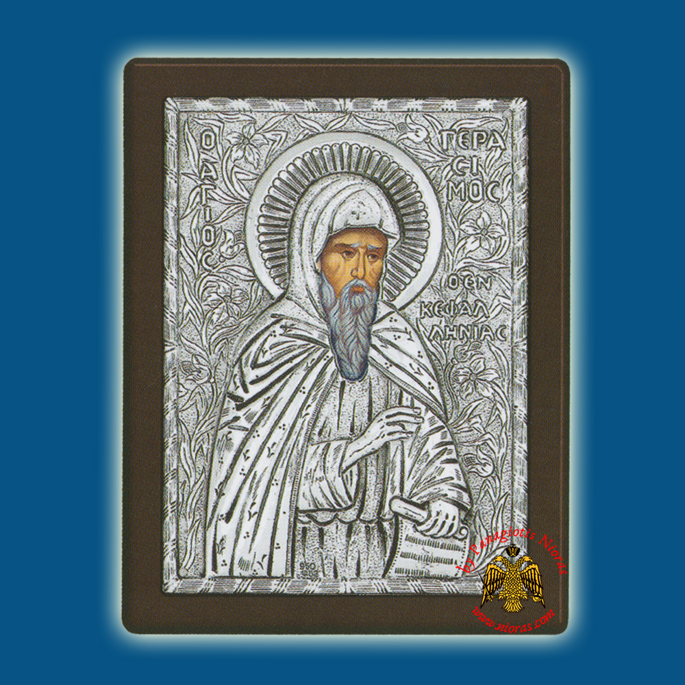 Saint Gerasimos Silver Holy Icon