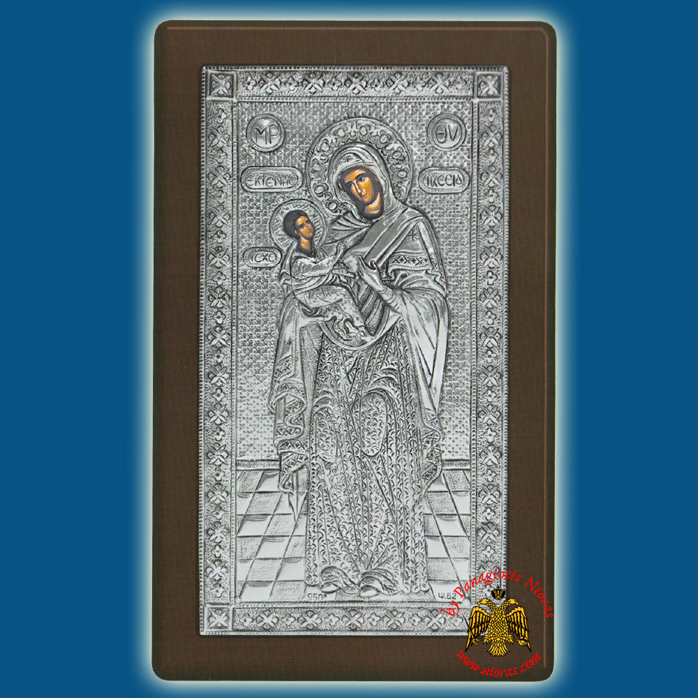 Holy Virgin Mary Theotokos Panagia Ektenis Ikkesia Silver Holy Icon