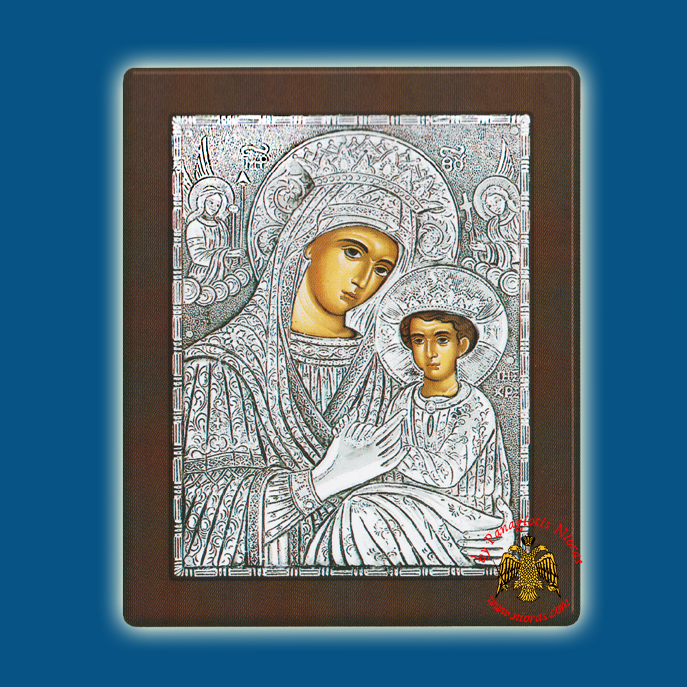 Holy Virgin Mary Theotokos Panagia Anagennisis Silver Holy Icon