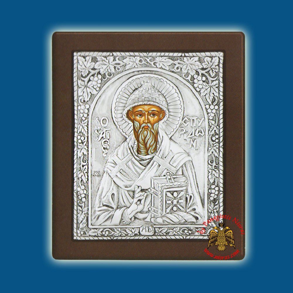 Saint Spyridon Silver Holy Icon (New Subject)