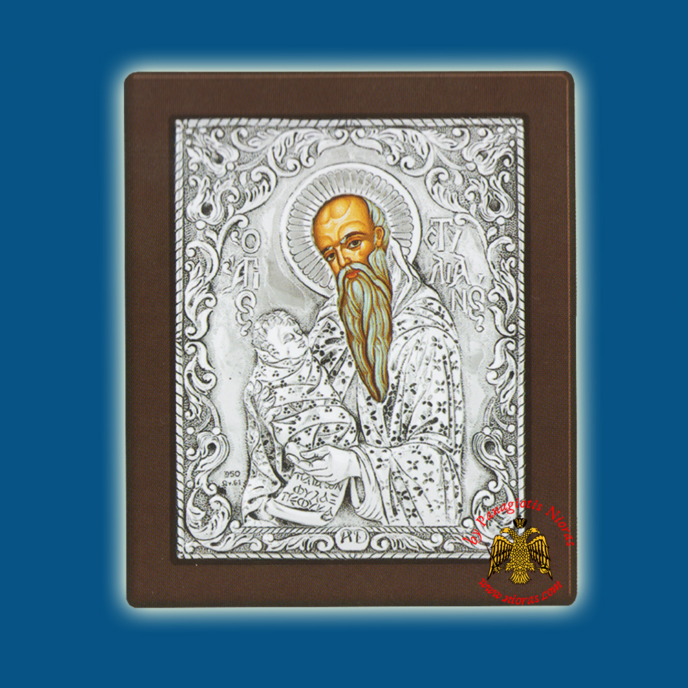 Saint Stylianos Silver Holy Icon (New Subject)