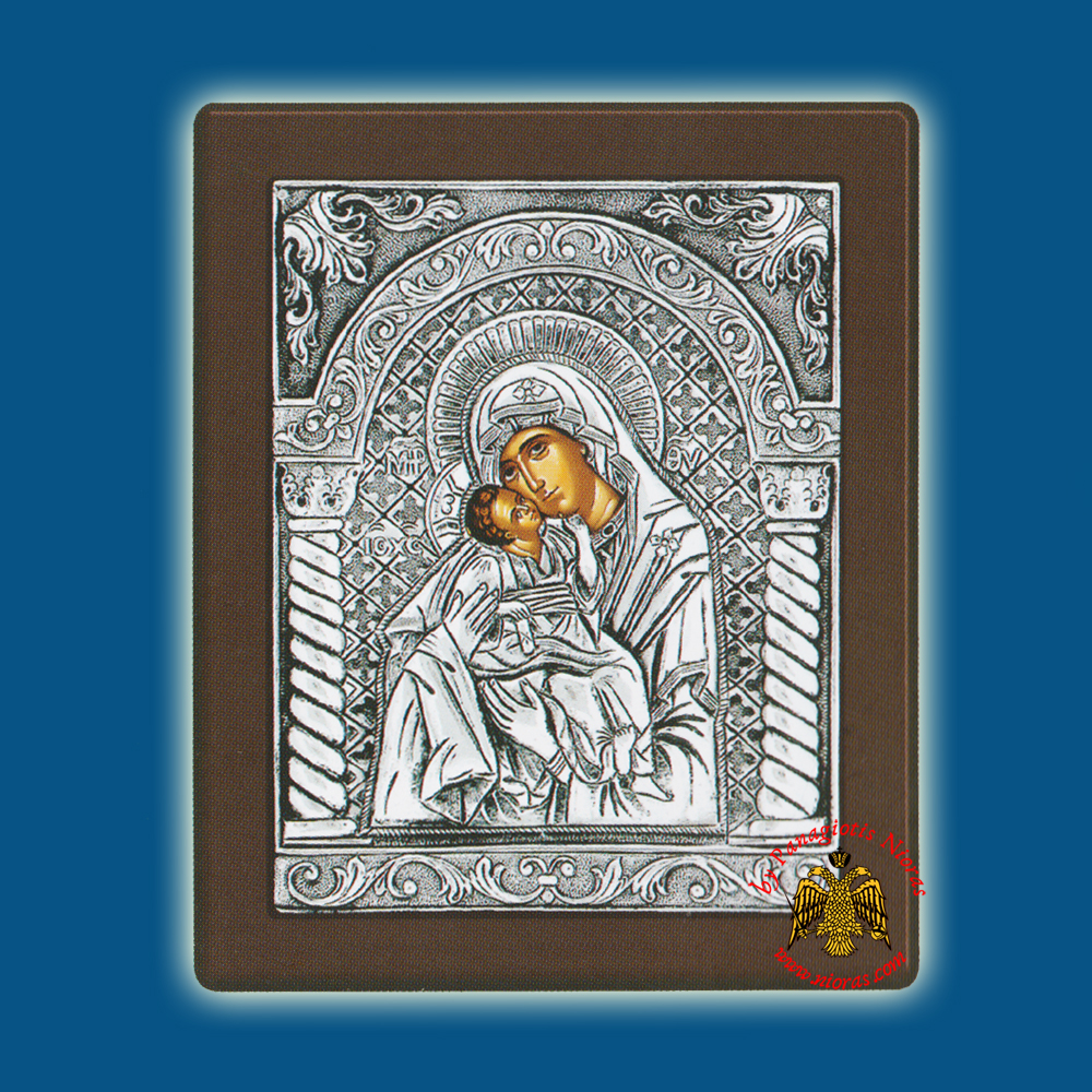 Holy Virgin Mary Theotokos Panagia Glykofilousa Silver Holy Icon (new subject)