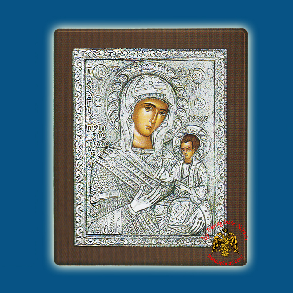 Holy Virgin Mary Theotokos Panagia Prousiotissa Silver Holy Icon