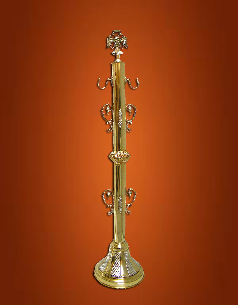 Aisle Cord Stand Brass Byzantine Eagle Gold Silver Plated