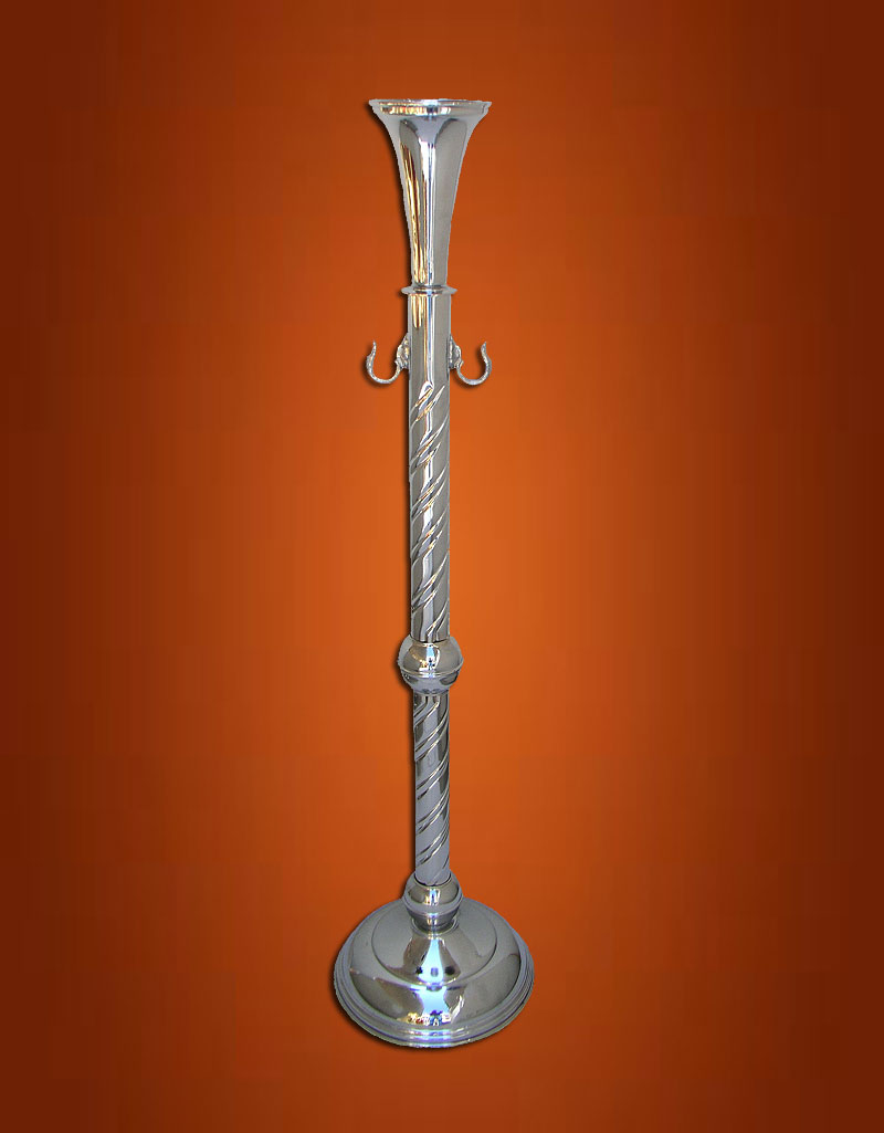 Aisle Cord Stand Chrome & Conical Vase