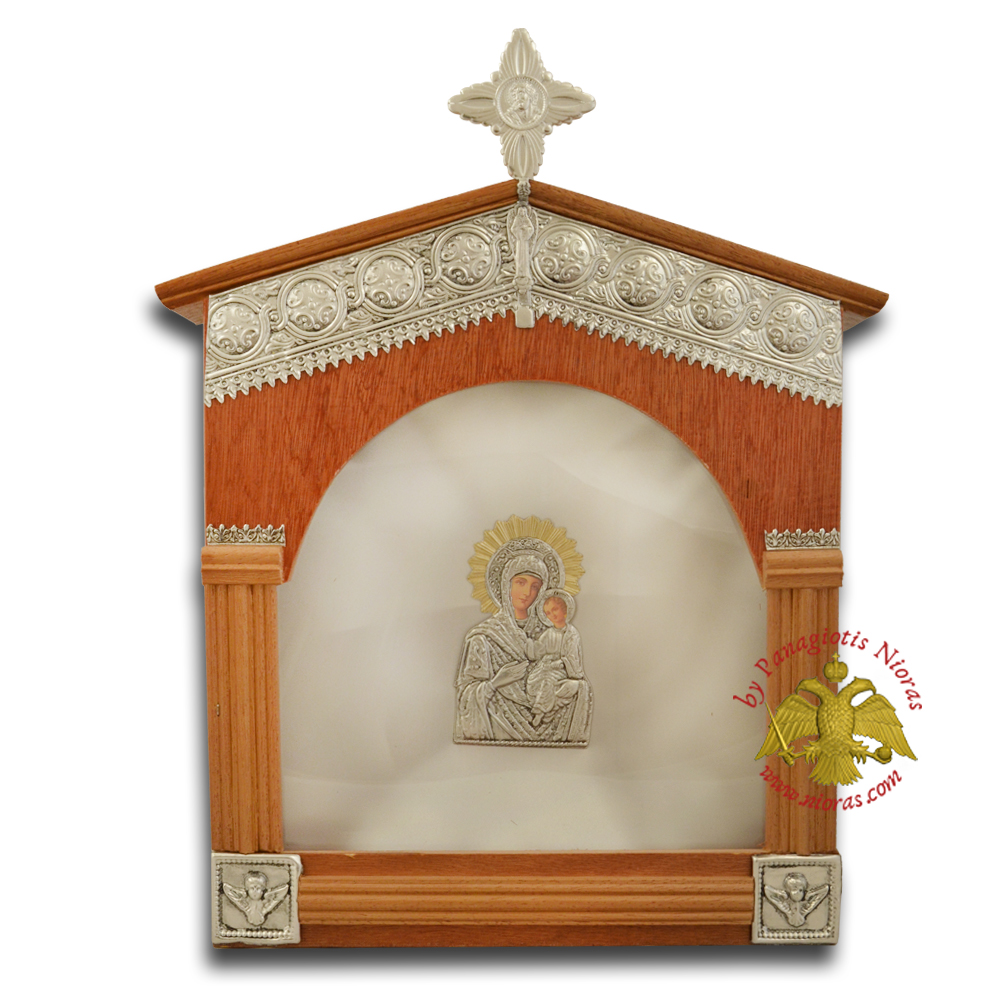Wedding Crown Case Traditional Orthodox Church Style with Cross in the Top Wood-Nickel