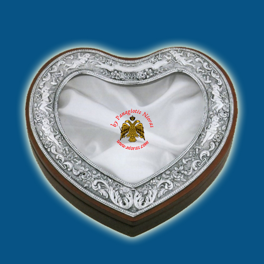 Silver Wedding Crown Box Design 940A Heart Shape