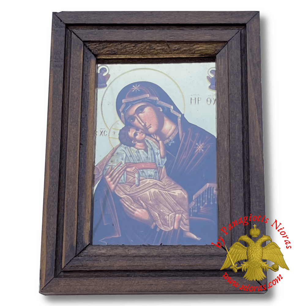 Orthodox Wooden framed Holy Icon Theotokos 9x12cm