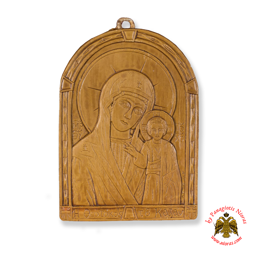 Icon From BeeWax Our Lady Of Kazan