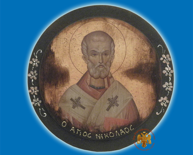 Antique Style Icon Saint Nicholas 15cm