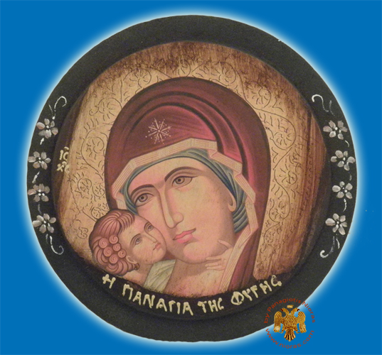Antique Style Icon Panagia B 15cm