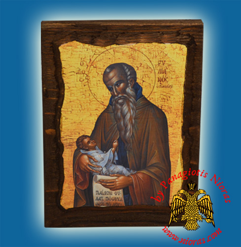 Byzantine Wooden Icon Saint Stylianos
