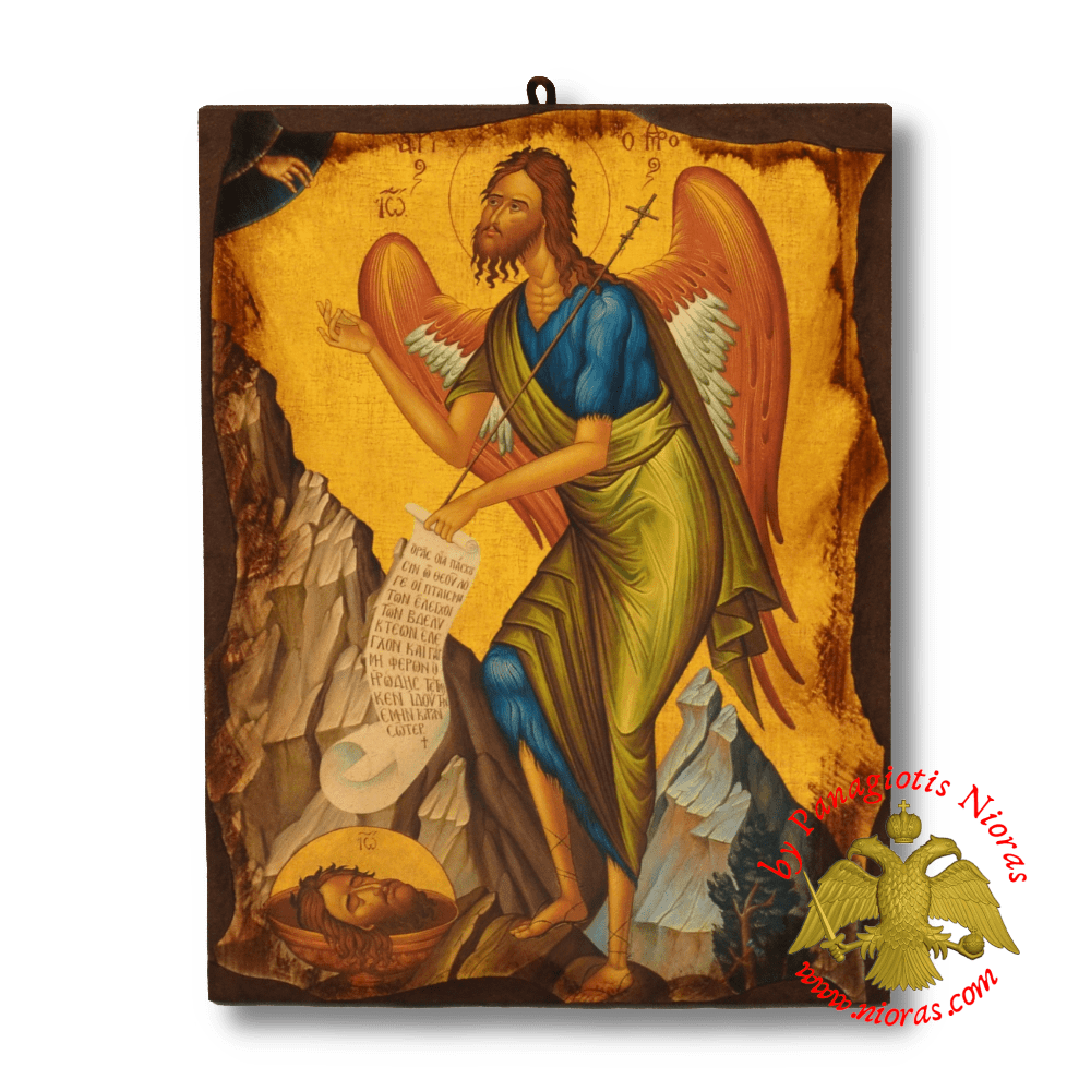 Byzantine Wooden Icon Antique Style Saint John Prophet