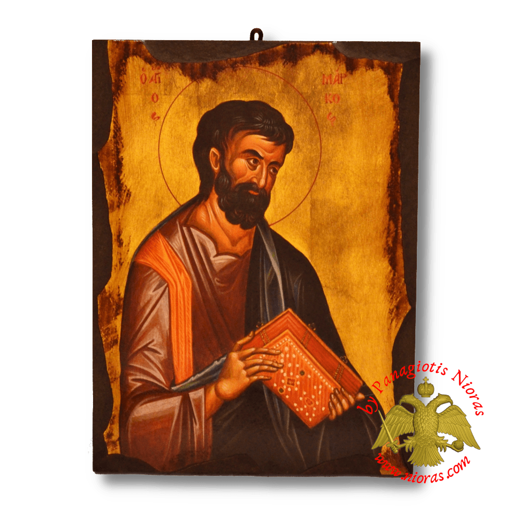 Byzantine Wooden Icon Antique Style Apostle Mark