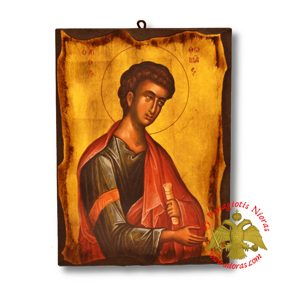 Ξύλινη Ανάγλυφη Εικόνα σε Φυσικό Ξύλο Απόστολος Θωμάς