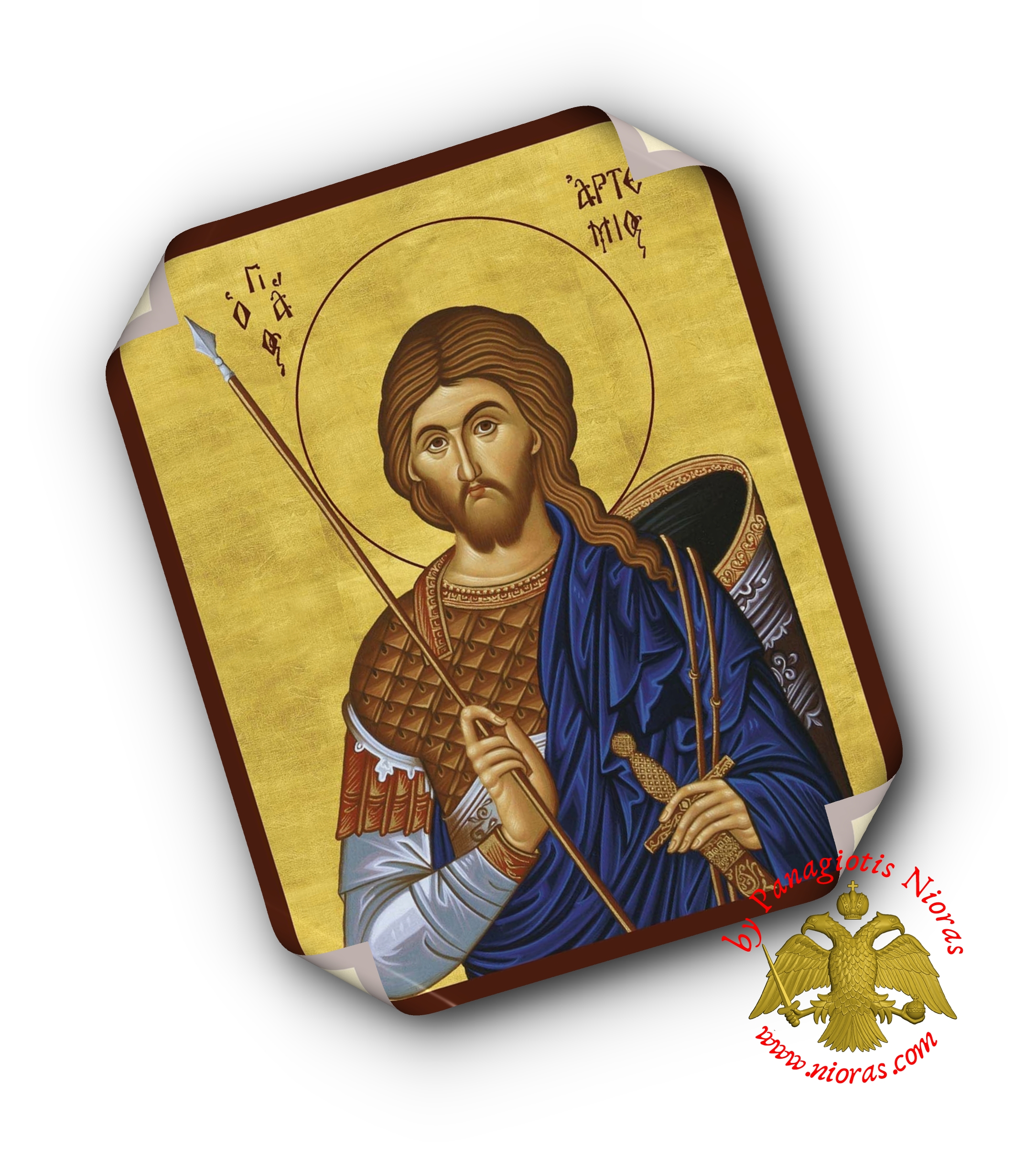 Laminated Byzantine Icon Saint Atremius the Great Martyr Set of 10
