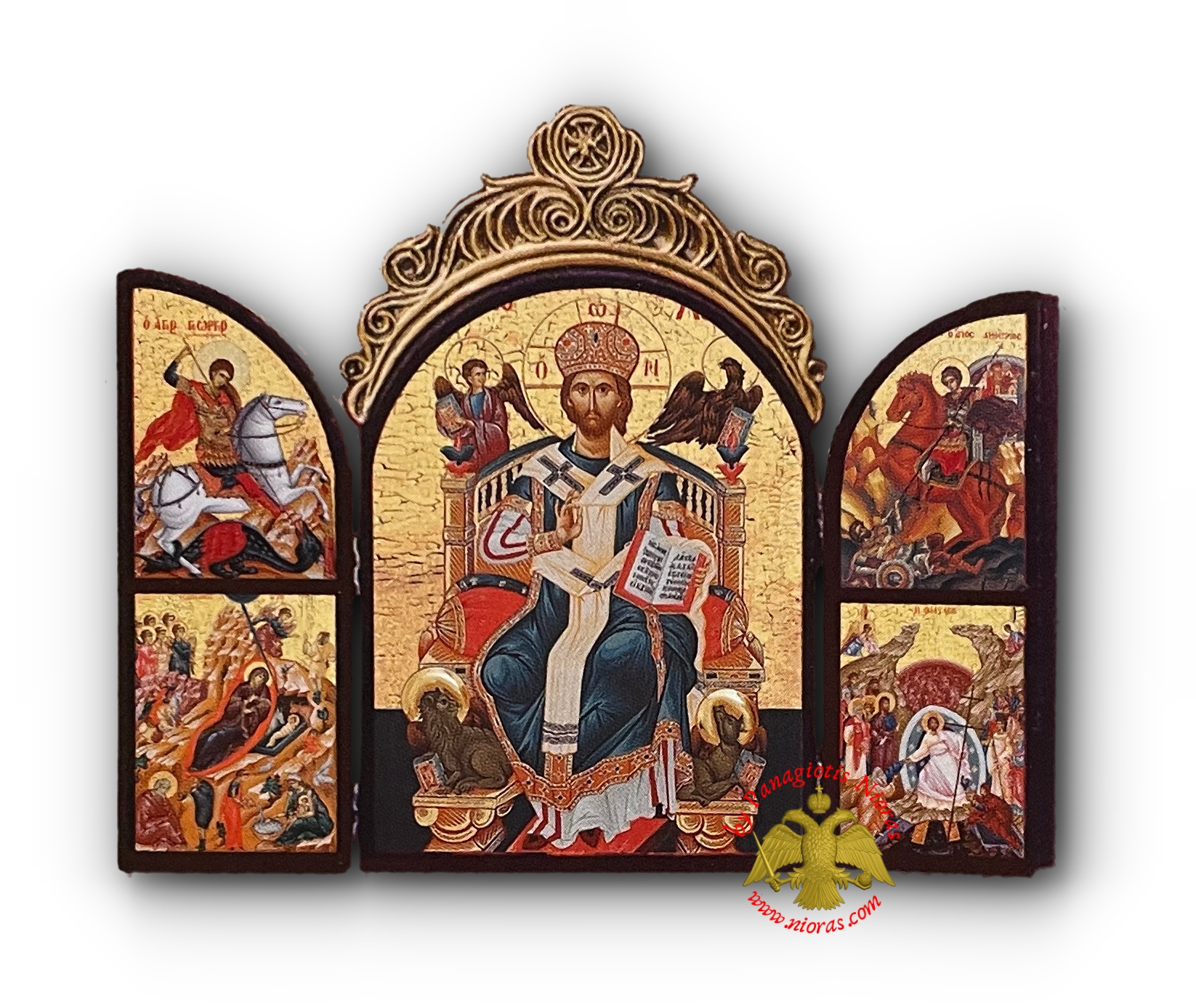 Icon Orthodox Triptych Church Style 25x33cm