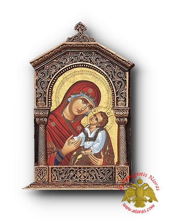 Antique Style Theotokos Icon Church Style Frame