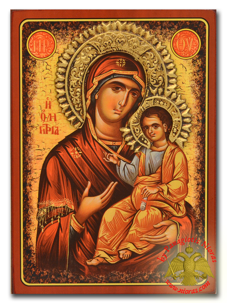 Holy Theotokos Hodegitria Byzantine Wooden Icon