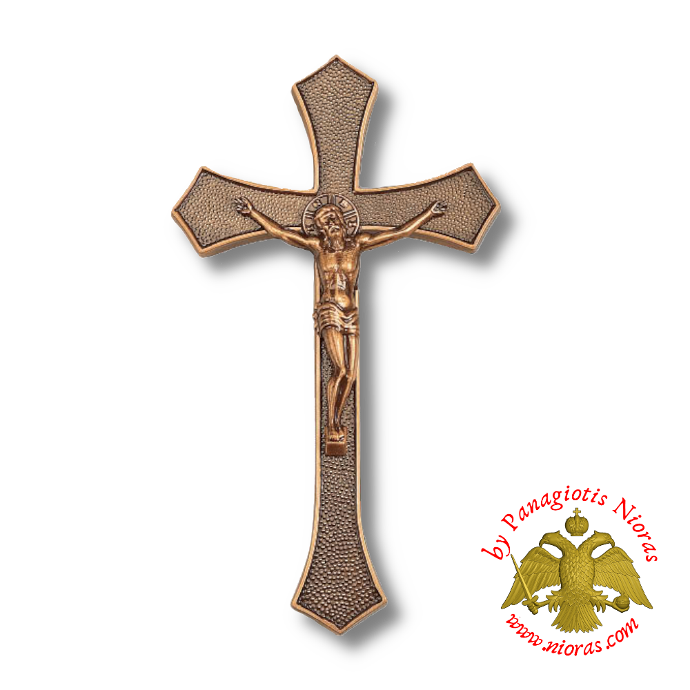 Cemetery Memorial Orthodox Cross Bronze Sharp Endings Design 23x13cm