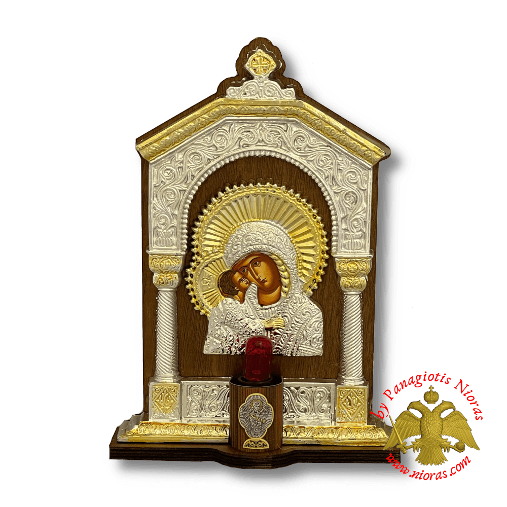 Traditional Orthodox Greek Iconostasis with Electric Lamp 26x18x5cm