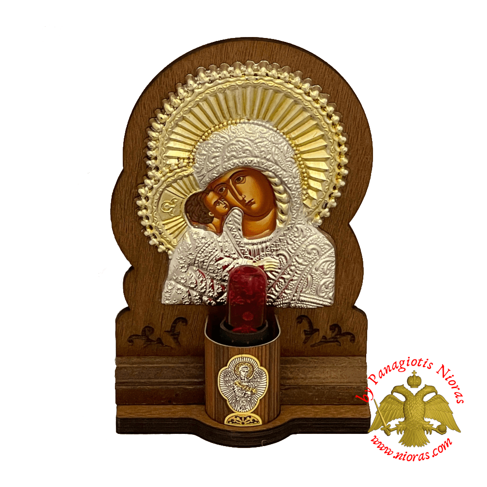 Traditional Orthodox Greek Iconostasis with Electric Lamp 18x11x5cm
