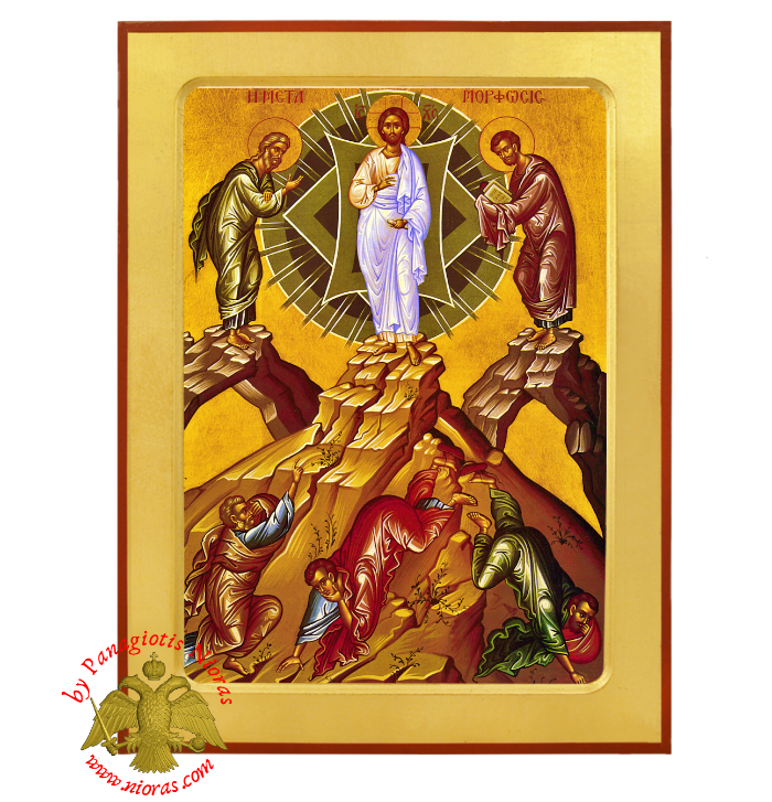 The Transfiguration Byzantine Wooden Icon - Vranos Hagiographer