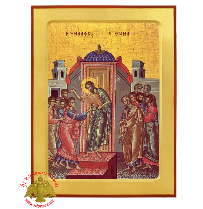The Doubting of Thomas Byzantine Wooden Icon
