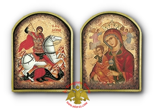 Byzantine Oval Wooden Icon 6x9cm